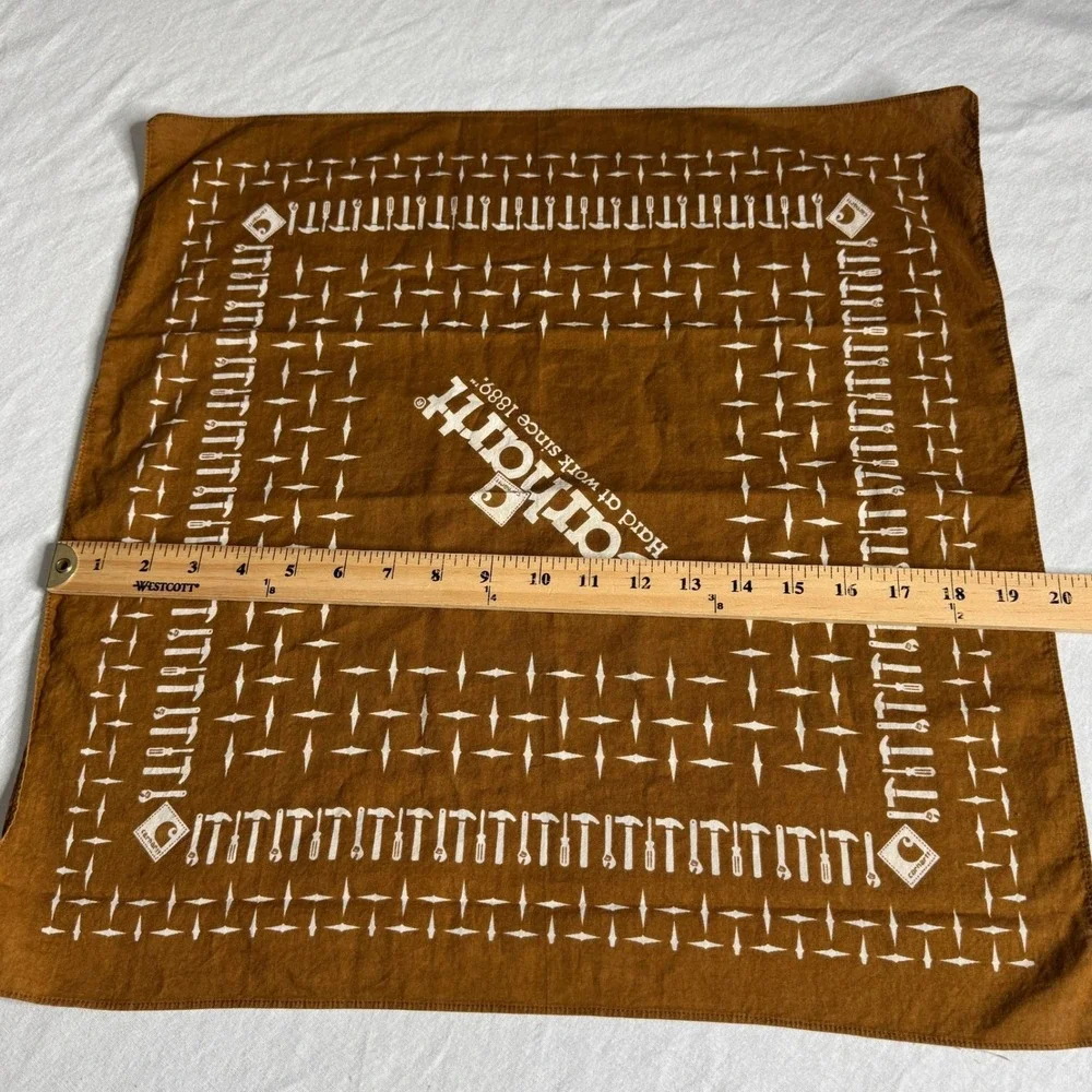 Carhartt Brown Hard At Work Since 1889 Tool Printed Bandana Scarf Workwear